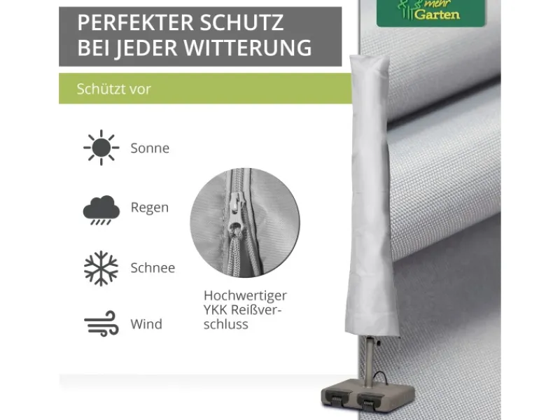 Protect Schutzhülle für Sonnenschirme 220 cm x 30 55 cm für Schirme Rund bis Ø 400 cm Eckig bis 300 x 300 cm*Mehr Garten Best