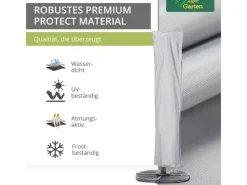 Protect Schutzhülle für Ampelschirm Gestell Gerade 275 cm x 66 60 cm für Schirme Rund bis Ø 450 cm Eckig bis 360 x 360 cm*Mehr Garten