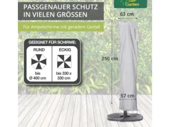Protect Schutzhülle für Ampelschirm Gestell Gerade 275 cm x 66 60 cm für Schirme Rund bis Ø 450 cm Eckig bis 360 x 360 cm*Mehr Garten