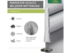 Protect Schutzhülle für Sonnenschirme 195 cm x 30 55 cm für Schirme Rund bis Ø 350 cm Eckig bis 260 x 260 cm*Mehr Garten Clearance