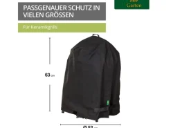 Mehr Garten Schutzhüllen|Keramikgrills|Schutzhülle für Keramikgrill Premium 2.0 Schwarz Rund Ø 80 x 83 cm