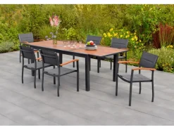 Merxx Lounge-Gartenmöbel|Gartenmöbel-Sets|Gartenmöbel-Set Paxos 7-teilig 180 cm x 100 cm x 75 cm