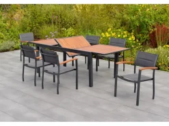 Merxx Lounge-Gartenmöbel|Gartenmöbel-Sets|Gartenmöbel-Set Paxos 7-teilig 180 cm x 100 cm x 75 cm