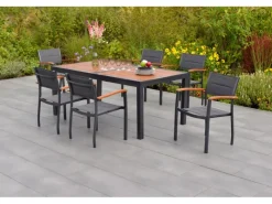 Merxx Lounge-Gartenmöbel|Gartenmöbel-Sets|Gartenmöbel-Set Paxos 7-teilig 180 cm x 100 cm x 75 cm