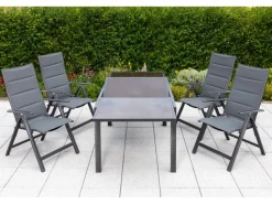 Merxx Gartenmöbel-Sets|Gartenmöbel-Set Taviano 5-teilig Grau Ausziehtisch
