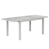 Merxx Gartentische|Gartentisch Ausziehbar 120/180 x 90 cm Silber Aluminium Glas