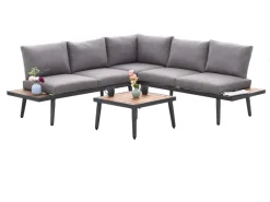 Korfu Eck-Set Eckbank mit seitlicher Ablage Gartentisch*Merxx New