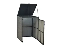 Mülltonnenabdeckung Basis Groß Alu/Kunststoffgeflecht*Merxx Outlet