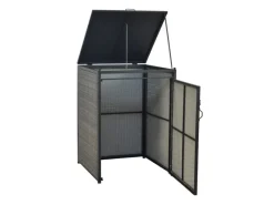 Merxx Mülltonnenboxen|Mülltonnenabdeckung Basis Klein Alu/Kunststoffgeflecht