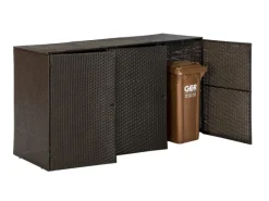 Mülltonnenabdeckung für 3x 80-120 l Tonnen Braun*Merxx Hot