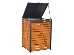 Merxx Mülltonnenboxen|Mülltonnenabdeckung Basis Klein Alu/Akazie