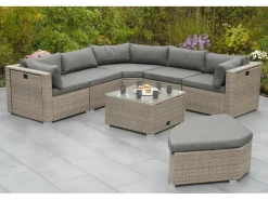 Merxx Lounge-Gartenmöbel|Gartenmöbel-Sets|Rivello Garteneck-Set inkl. Auflagen