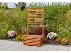 Merxx Auflagenboxen|Sichtschutz Kissenbox u. Ablagefläche Akazienholz geölt