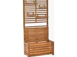 Merxx Auflagenboxen|Sichtschutz Kissenbox u. Ablagefläche Akazienholz geölt