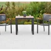Merxx Balkonmöbel|Gartenmöbel-Sets|Tinos Set 3-tlg. 2 Stapelsessel Balkon-Tisch Ausziehbar 80 (120) x 70 cm