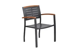 Merxx Balkonmöbel|Gartenmöbel-Sets|Tinos Set 3-tlg. 2 Stapelsessel Balkon-Tisch Ausziehbar 80 (120) x 70 cm