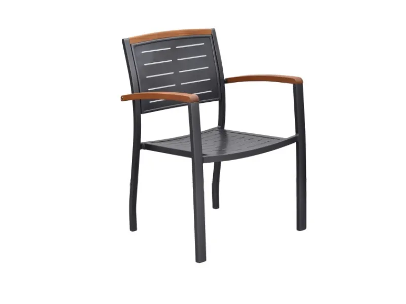 Merxx Balkonmöbel|Gartenmöbel-Sets|Tinos Set 3-tlg. 2 Stapelsessel Balkon-Tisch Ausziehbar 80 (120) x 70 cm