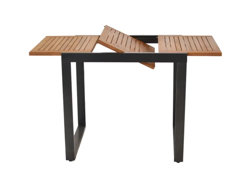 Merxx Balkonmöbel|Gartenmöbel-Sets|Tinos Set 3-tlg. 2 Stapelsessel Balkon-Tisch Ausziehbar 80 (120) x 70 cm