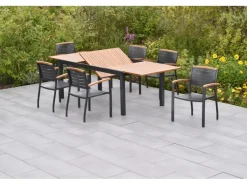 Tinos Set 13-tlg. mit Gartentisch Ausziehbar 180/250 x 100 cm inkl. Kissen*Merxx Discount
