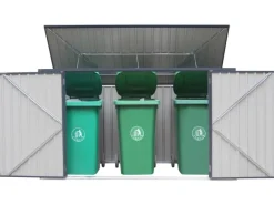 Metall Mülltonnenbox Grau für 3 Mülltonnen 240 Liter 131 cm x 235 cm x 100 cm* Outlet