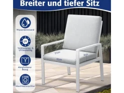 Balkonmöbel|Gartenmöbel-Sets|MeXo Aluminium Balkonmöbel Set Sitzgruppe Kleiner Balkon