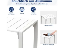 Balkonmöbel|Gartenmöbel-Sets|MeXo Aluminium Balkonmöbel Set Sitzgruppe Kleiner Balkon