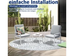 Balkonmöbel|Gartenmöbel-Sets|MeXo Aluminium Balkonmöbel Set Sitzgruppe Kleiner Balkon