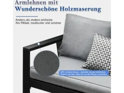 Lounge-Gartenmöbel|MeXo Aluminium Dining Lounge Outdoor mit Esstisch für 4 Personen