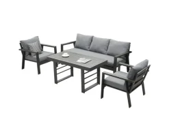 Gartenmöbel-Sets|Sitzkissen|MeXo Aluminium Dining Lounge Outdoor mit Esstisch für 5 Personen