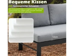 Lounge-Gartenmöbel|Gartenmöbel-Sets|MeXo Aluminium Lounge-Set mit Esstisch für 8 Personen