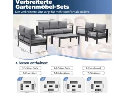 MeXo Gartenmöbel Set aus Aluminium Loungeset für 7 Personen*
