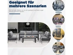 MeXo Gartenmöbel Set aus Aluminium Loungeset für 7 Personen*