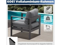 MeXo Gartenmöbel Set aus Aluminium Loungeset für 5 Personen* Clearance