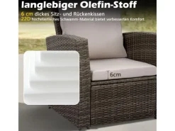 Gartenmöbel-Sets|MeXo Poly Rattan Balkonmöbel Set für 4 Personen