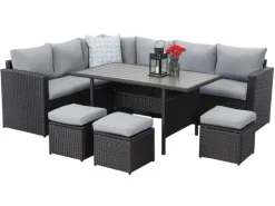 MeXo XXL Gartenlounge Set aus Polyrattan mit Esstisch für 8 Personen* Discount