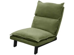 ML-Design Sitzkissen|Bodenstuhl mit Rückenlehne Grün Leinenbezug Stahlgestell