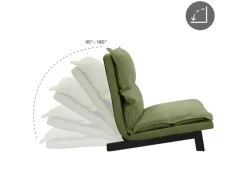 ML-Design Sitzkissen|Bodenstuhl mit Rückenlehne Grün Leinenbezug Stahlgestell