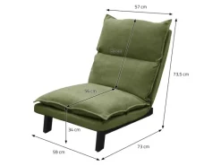 ML-Design Sitzkissen|Bodenstuhl mit Rückenlehne Grün Leinenbezug Stahlgestell