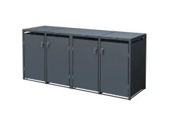 ML-Design Mülltonnenboxen|Mülltonnenbox 4Er 240L 264x80x116,3 cm Stahl
