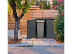 ML-Design Mülltonnenboxen|Mülltonnenbox 4Er 240L 264x80x116,3 cm Stahl