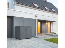 ML-Design Mülltonnenboxen|Mülltonnenbox 4Er 240L 264x80x116,3 cm Stahl