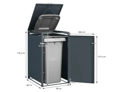 ML-Design Mülltonnenboxen|Mülltonnenbox 3Er 200x80x116,3cm 240L noptik