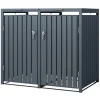 ML-Design Mülltonnenboxen|Mülltonnenbox 2Er für 2 Tonnen 240L 132x80x116,3 cm Anthrazit Stahl