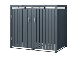ML-Design Mülltonnenboxen|Mülltonnenbox 2Er für 2 Tonnen 240L 132x80x116,3 cm Anthrazit Stahl
