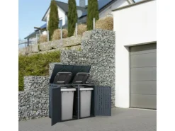 ML-Design Mülltonnenboxen|Mülltonnenbox 2Er für 2 Tonnen 240L 132x80x116,3 cm Anthrazit Stahl