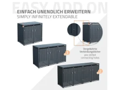 ML-Design Mülltonnenboxen|Mülltonnenbox 2Er für 2 Tonnen 240L 132x80x116,3 cm Anthrazit Stahl