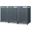 ML-Design Mülltonnenboxen|Mülltonnenbox 3Er für 3 Tonnen 240L 200x80x116,3 cm Anthrazit Stahl