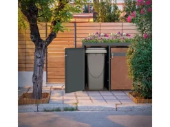 ML-Design Mülltonnenboxen|Mülltonnenbox 4Er Pflanzdach 264x80x116,3cm Anthrazit-Rost