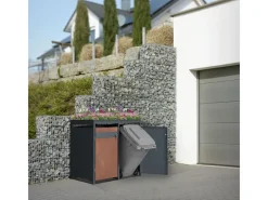 ML-Design Mülltonnenboxen|Mülltonnenbox 4Er Pflanzdach 264x80x116,3cm Anthrazit-Rost