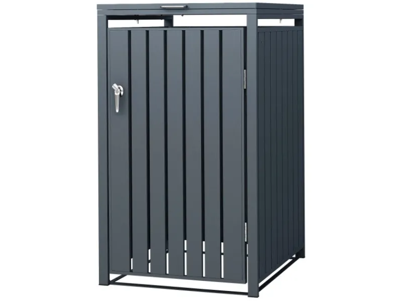 ML-Design Mülltonnenboxen|Mülltonnenbox 1Er für 1 Tonne 240L 68x80x116,3 cm Anthrazit Stahl